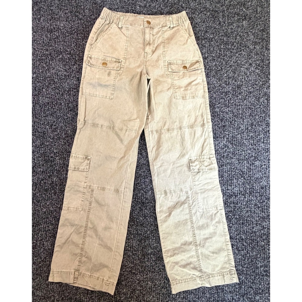 Altar'd State Womens Olive Green Khaki Cargo Utility Pants Straight Leg Size 26 - Picture 2 of 9
